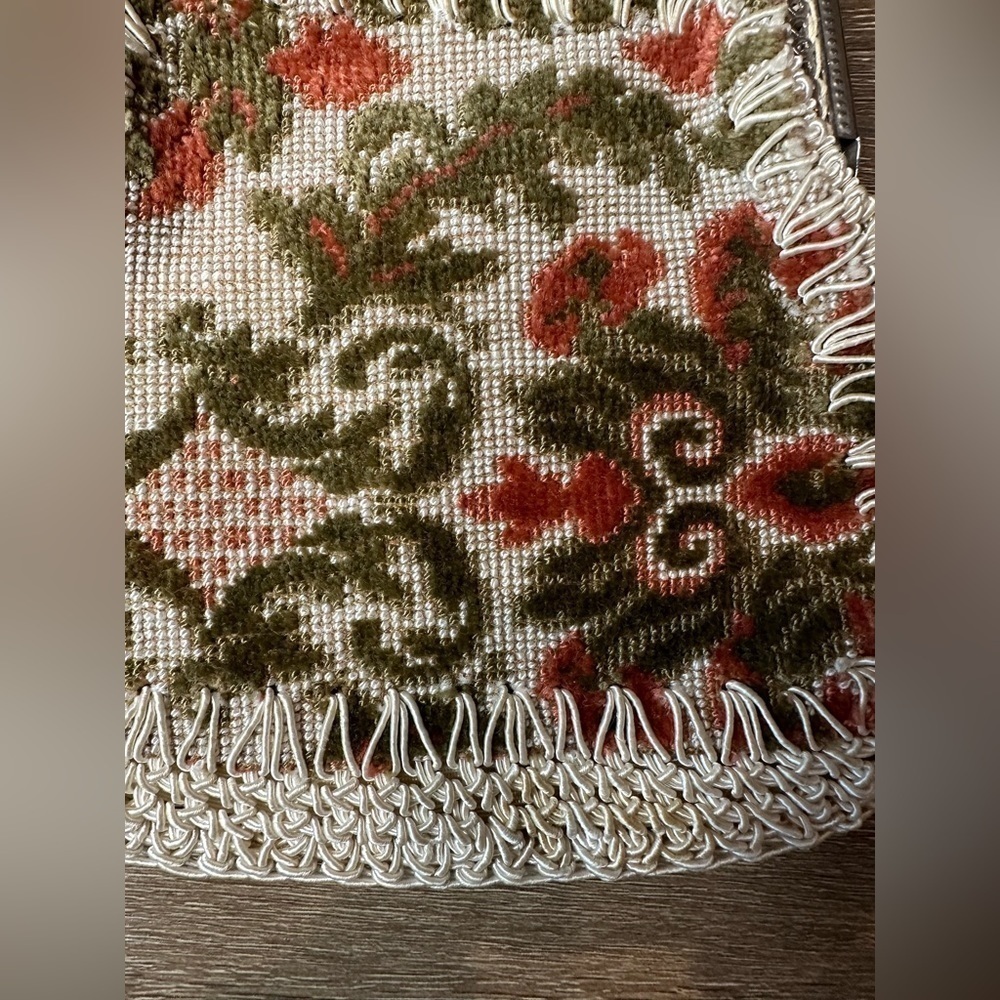 VINTAGE Mister Simon Ernest Floral Tapestry Clasp Purse Made in ITALY 40s 50s - Picture 8 of 15